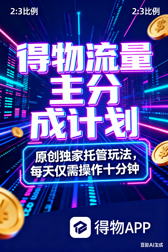 得物流量主分成计划项目,原创独家托管玩法,每天仅需操作十分钟【揭秘】.png 得物流量主分成计划项目,原创独家托管玩法,每天仅需操作十分钟【揭秘】.png
