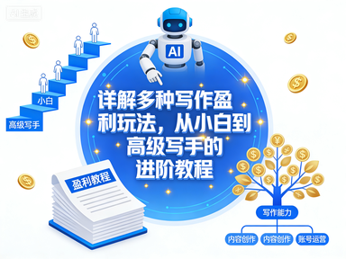 AI写作变现项目,详解多种写作盈利玩法,从小白到高级写手的进阶教程
