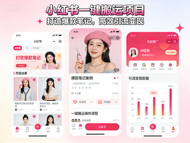 小红书一键搬运项目,打造爆款笔记,高效引流变现