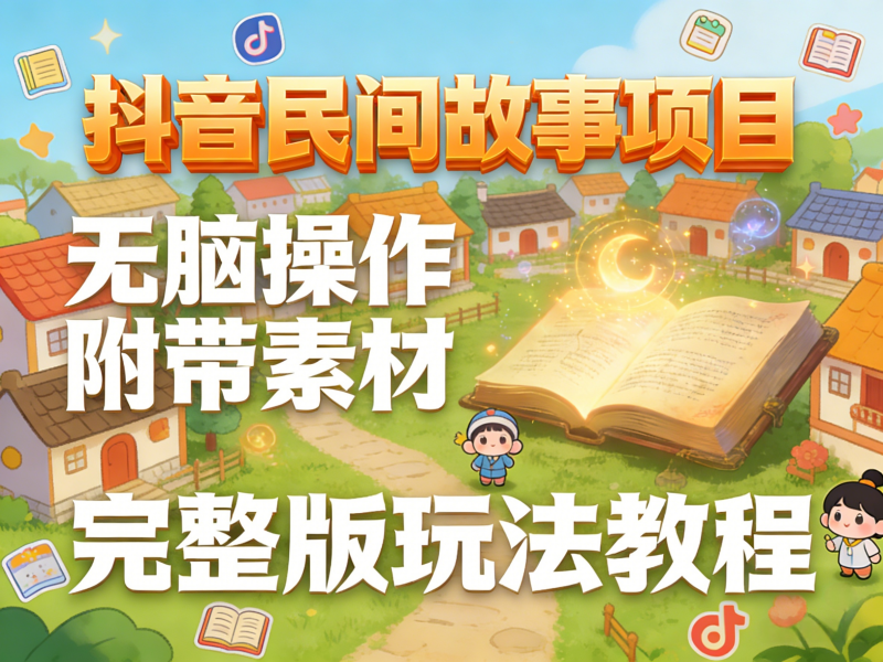 抖音民间故事项目,无脑操作附带素材,完整版玩法教程