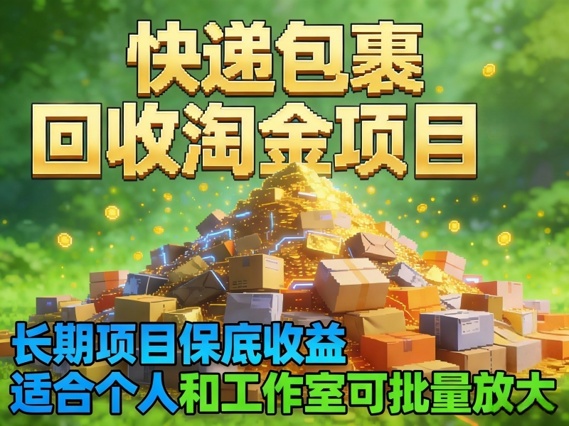 快递包裹回收淘金项目,长期项目保底收益,适合个人和工作室可批量放大
