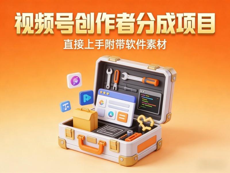 视频号创作者分成项目，新赛道原创玩法，直接上手附带软件素材