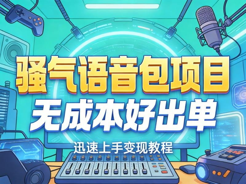 （16441期）骚气语音包项目，无成本好出单，迅速上手变现教程
