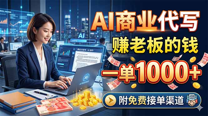 <span style='color:#a100e0'>AI商业代写，赚老板的钱，一单1000+，附免费接单渠道</span>