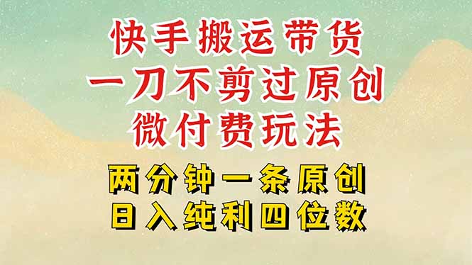 <span style='color:#001aff'>快手黑科技搬运带货，一刀不剪过原创，微付费投流玩法，轻松日入四位数</span>