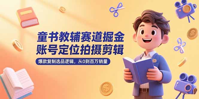<span style='color:#ff0000'>童书教辅赛道掘金，账号定位拍摄剪辑，爆款复制选品逻辑，从0到百万销量</span>