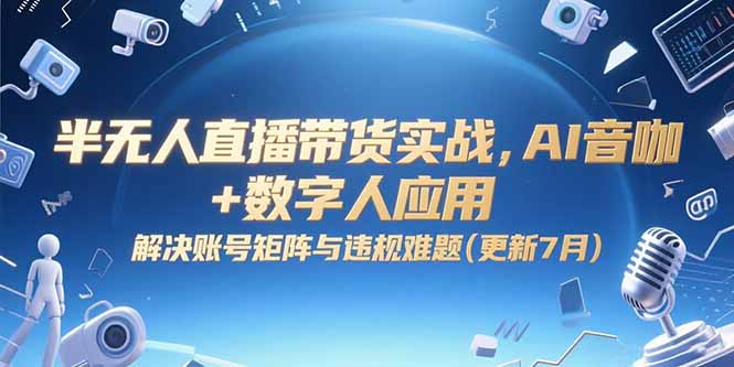 <span style='color:#bd7800'>半无人直播带货实战，AI音咖+数字人应用 解决账号矩阵与违规难题(更新7月</span>