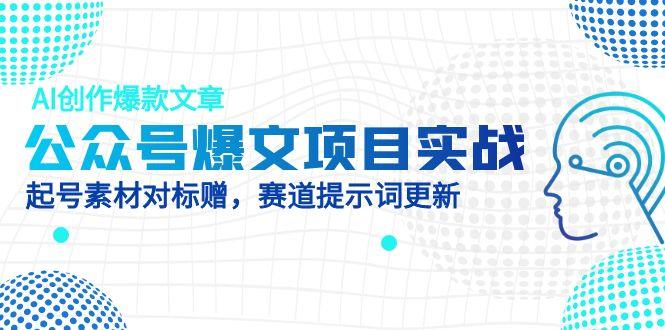 <span style='color:#ff0000'>公众号爆文项目实战，AI创作爆款文章，起号素材对标赠（附赛道AI提示词</span>