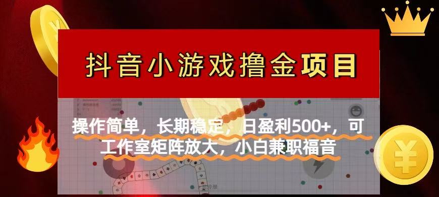 <span style='color:#078a00'>【抖音小游戏发行人计划项目】操作简单，长期稳定，日盈利500+，可工作</span>