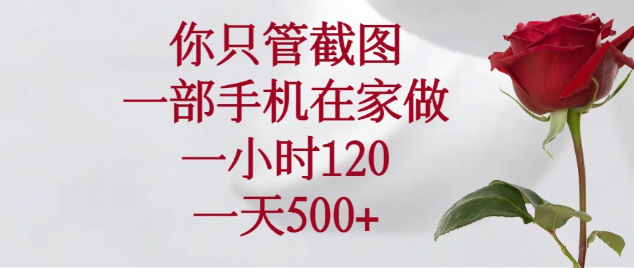 <span style='color:#a100e0'>你只管截图，一部手机在家做，一小时120，一天</span>