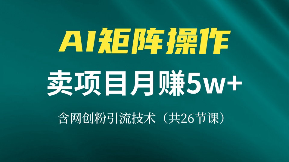<span style='color:#bd7800'>网创IP打造课，借助AI卖项目月赚5万+，含引流技术（共26节课</span>
