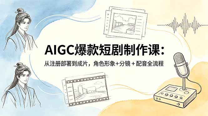 <span style='color:#a100e0'>AIGC爆款短剧制作课：从注册部署到成片，角色形象+分镜+配音全流程</span>