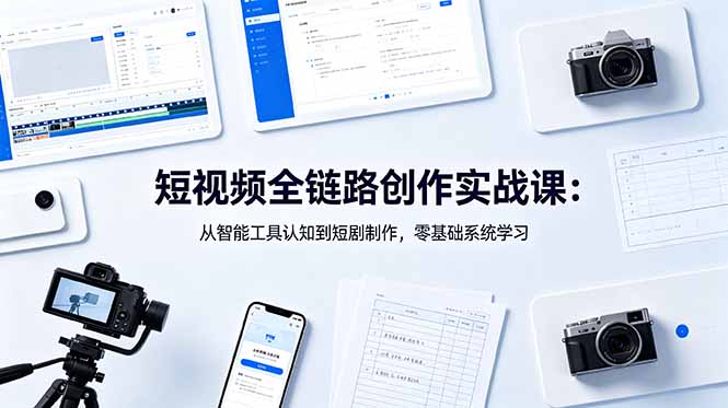 <span style='color:#bd7800'>短视频全链路创作实战课：从智能工具认知到短剧制作，零基础系统学习</span>