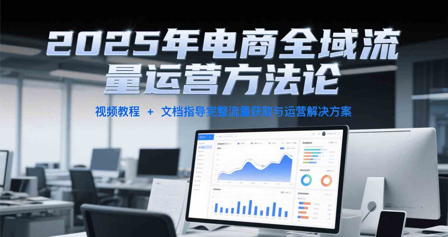 电商全域流量运营方法论，视频教程+文档指导完整流量获取与运营解决方案