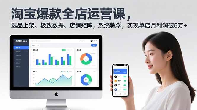 （16432期）淘宝爆款全店运营课2.0，选品上架、极致数据、店铺矩阵，系统教学，实现单店月利润破5万+