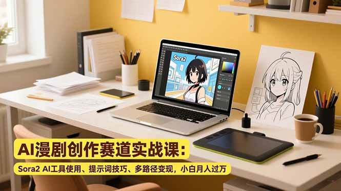 （16449期）AI漫剧创作赛道实战课：Sora2 AI工具使用、提示词技巧、多路径变现，小白月入过万