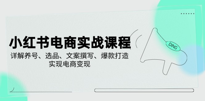(14549期)小红书电商实战课程,详解养号、选品、文案撰写、爆款打造,实现电商变现 (14549期)小红书电商实战课程,详解养号、选品、文案撰写、爆款打造,实现电商变现