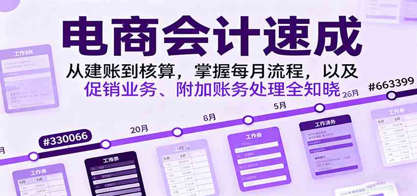 电商会计速成,从建账到核算,掌握每月流程,以及促销业务、附加账务处理全知晓 电商会计速成,从建账到核算,掌握每月流程,以及促销业务、附加账务处理全知晓