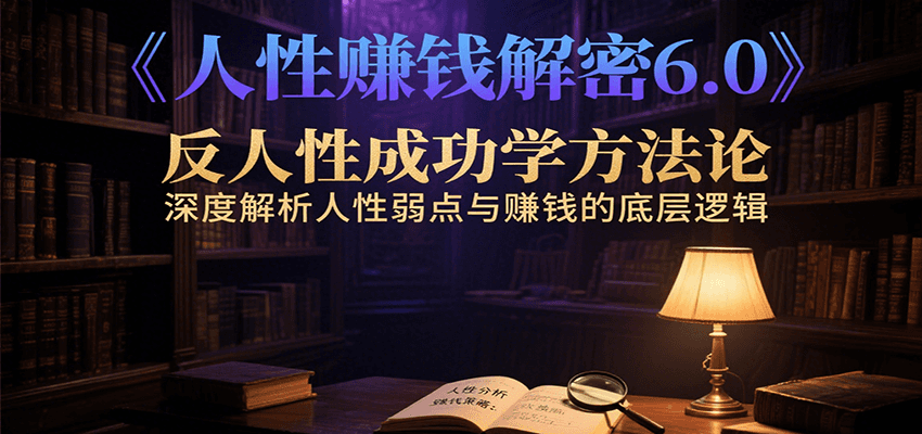 人性赚钱解密6.0,反人性成功学方法论,深度解析人性弱点与赚钱的底层逻辑 人性赚钱解密6.0,反人性成功学方法论,深度解析人性弱点与赚钱的底层逻辑