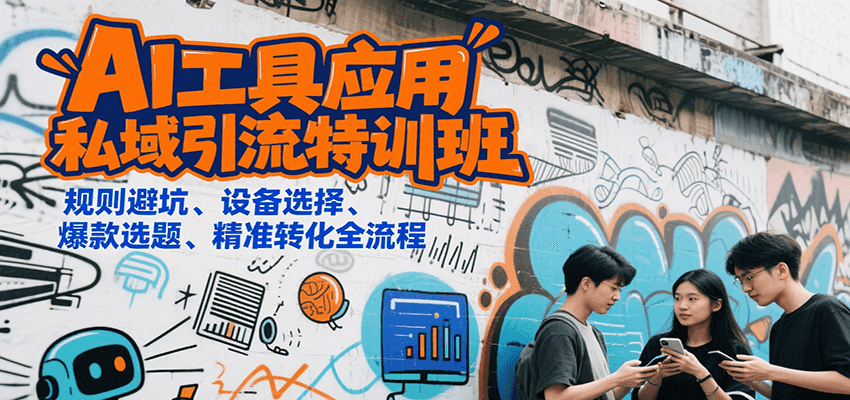 AI工具应用私域引流特训班,规则避坑、设备选择、爆款选题、精准转化全流程 AI工具应用私域引流特训班,规则避坑、设备选择、爆款选题、精准转化全流程