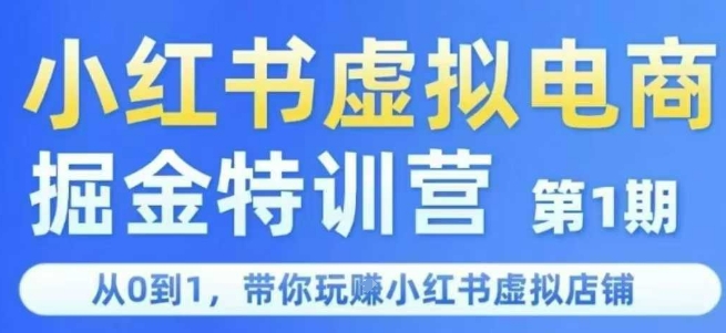小红书虚拟电商掘金特训营、从零起步新手入门、玩转店铺运营实战指南
