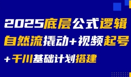 2025底层逻辑解析、自然流起号实战、千川计划高效搭建