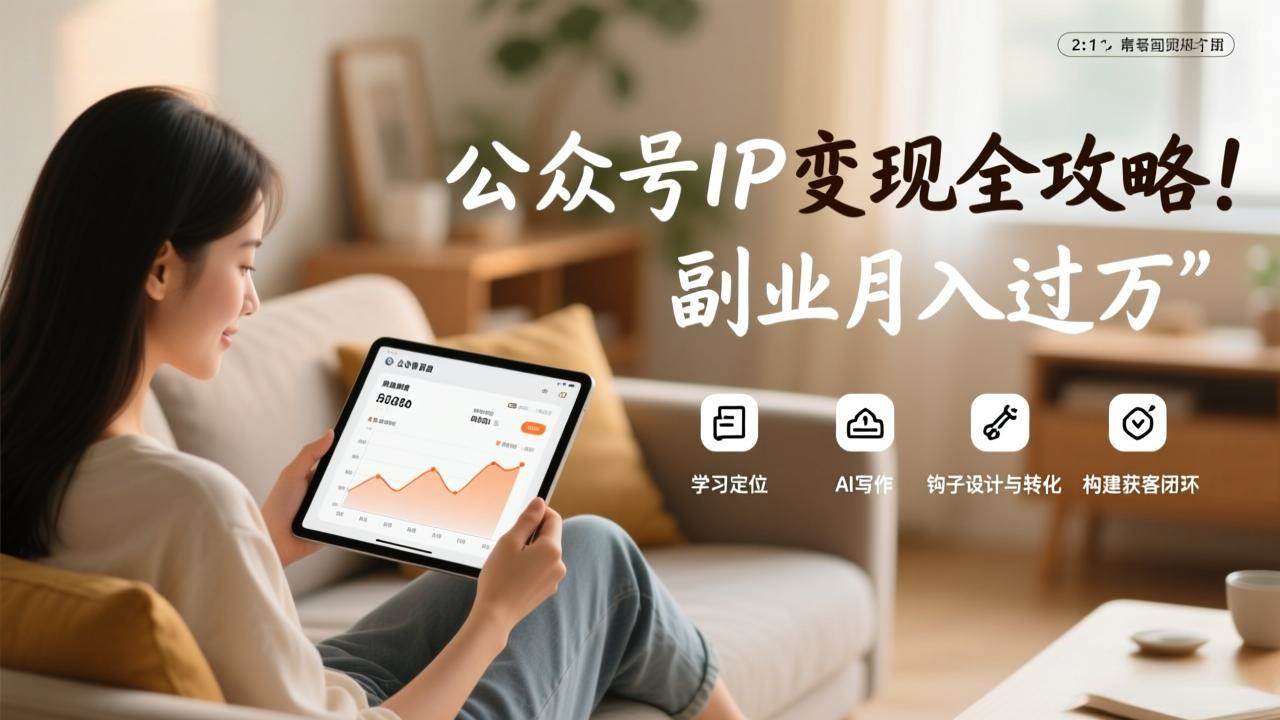 公众号IP变现全攻略、定位写作与钩子设计、构建闭环实现副业增收