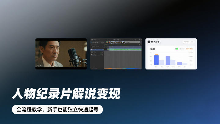 人物纪录片解说变现指南、全流程实操教学、新手快速起号攻略