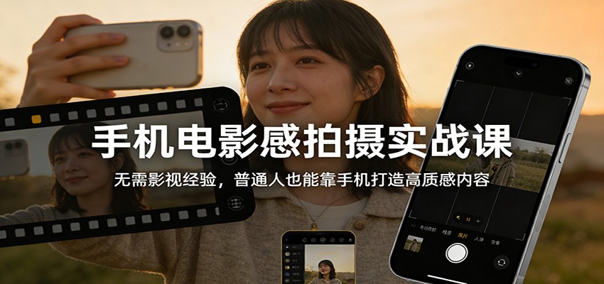 手机电影感拍摄实战课、零基础入门指南、普通人打造高质感内容