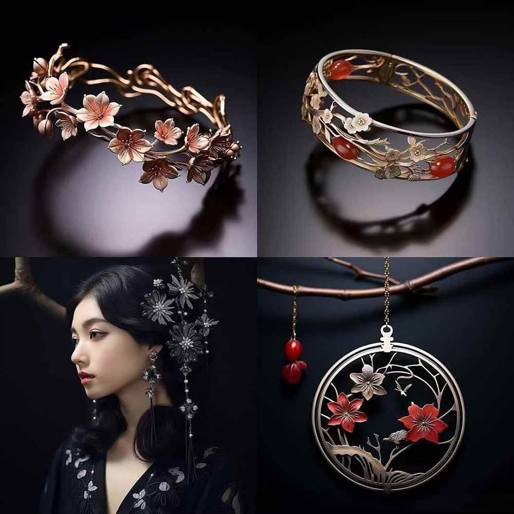 （17272期）460+专业Midjourney珠宝摄影AI提示词+成效果图、戒指/项链/耳环/手链/宝石/及奢侈配饰等全品类（7）