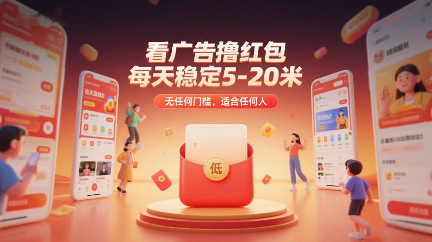 看广告撸红包 每天稳定5-20米、无任何门槛 适合任何人、适合任何人