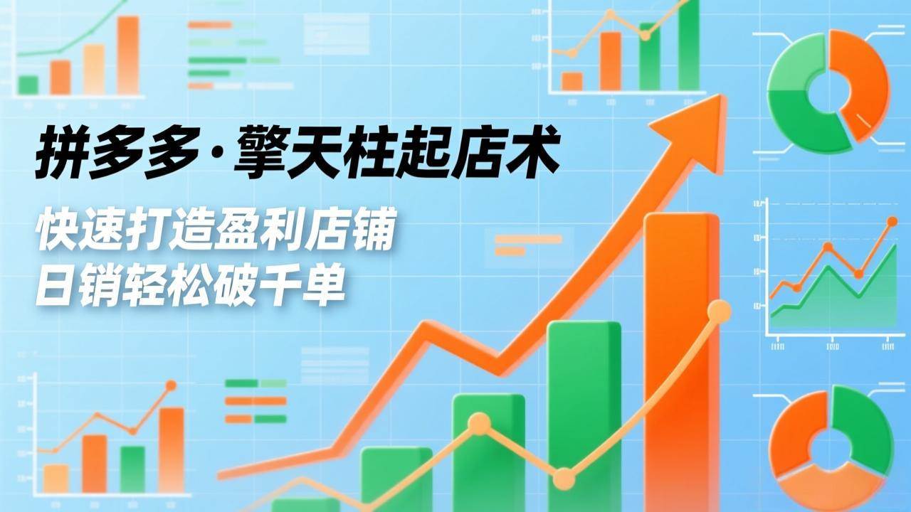 拼多多擎天柱起店术、爆流布局利润起飞、快速打造日销千单盈利店铺