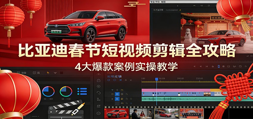 比亚迪春节视频剪辑指南、四大爆款案例拆解、手把手教你出大片