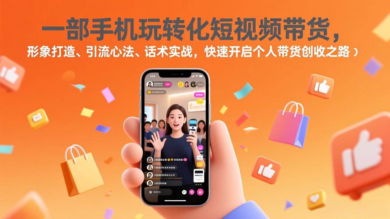 手机玩转化短视频带货、形象打造引流心法、话术实战开启创收之路