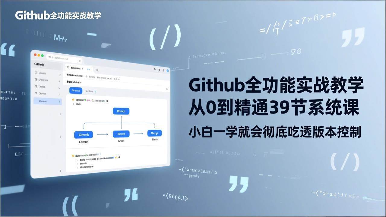 （17501期）GitHub-全功能实战教学、从0到精通39节系统课、小白一学就会彻底吃透版本控制