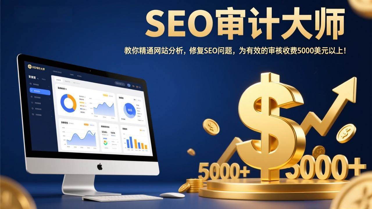 SEO审计大师课、精通网站分析与问题修复、实现高阶变现月入五千美金