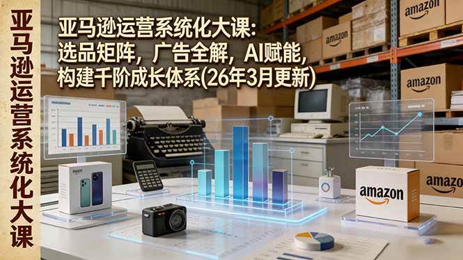 亚马逊运营系统大课：选品矩阵与广告全解、AI赋能实战、构建千阶成长体系