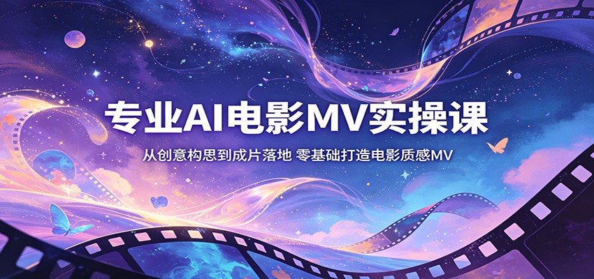 专业AI电影MV课，创意构思到成片，零基础打造质感