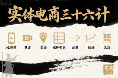 实体电商三十六计，短视频-获客-直播-矩阵营销-流量-数据-选品 - 猎人社区-猎人社区