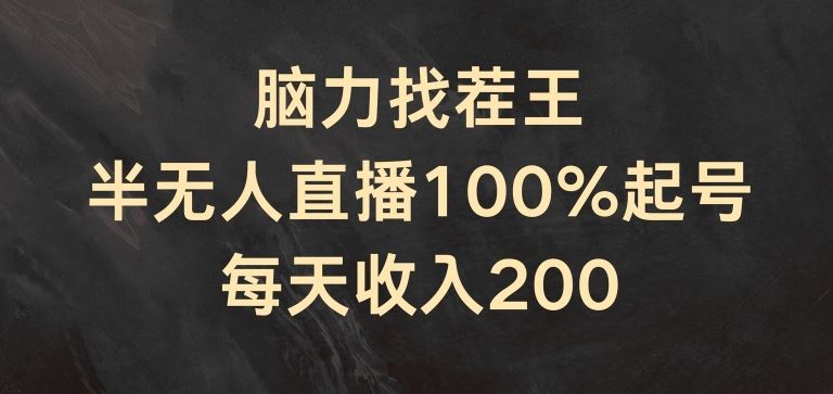 脑力找茬王，半无人直播100%起号，每天收入200+【揭秘】 - 猎人社区-猎人社区