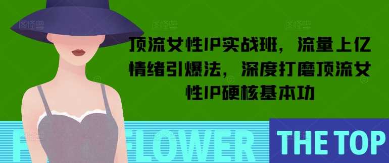 顶流女性IP实战班，流量上亿情绪引爆法，深度打磨顶流女性IP硬核基本功 - 猎人社区-猎人社区
