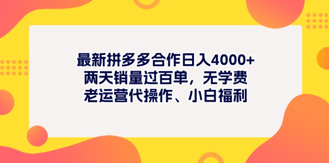 最新拼多多项目日入4000+两天销量过百单，无学费、老运营代操作、小白福利 - 猎人社区-猎人社区