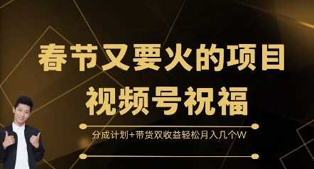 春节又要火的项目视频号祝福，分成计划+带货双收益，轻松月入几个W【揭秘】 - 猎人社区-猎人社区