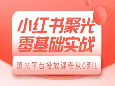 小红书聚光零基础实战，聚光平台投放课程从0到1-猎人社区