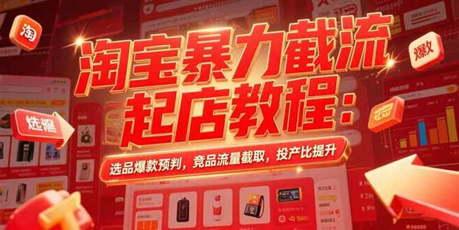 淘宝暴力截流起店教程：选品爆款预判，竞品流量截取，投产比提升 - 猎人社区-猎人社区