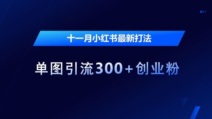 十一月小红书最新打法，单图引流300+创业粉【揭秘】 - 猎人社区-猎人社区
