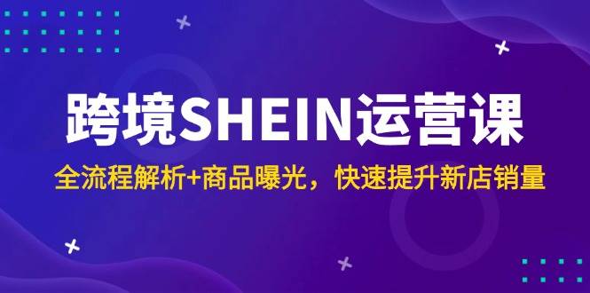 跨境SHEIN运营课，全流程解析+商品曝光，快速提升新店销量 - 猎人社区-猎人社区