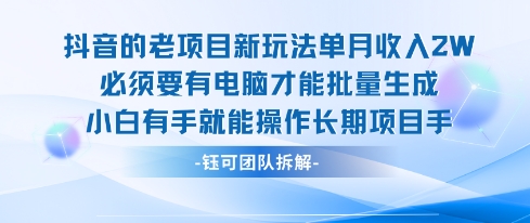老项目新玩法单月收入2W小白有手就能操作长期项目 - 猎人社区-猎人社区