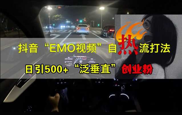 抖音EMO视频自热打法，日引500+“泛垂直”创业粉 - 猎人社区-猎人社区