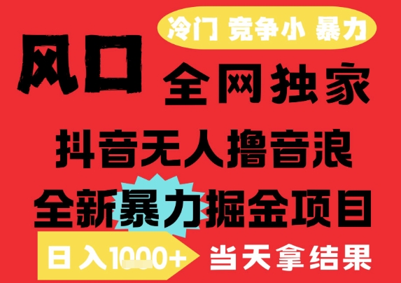25年6月高爆抖音无人直播最新撸音浪掘金项目，解放双手小白可做，无脑日入1k+，门槛低【揭秘】-猎人社区
